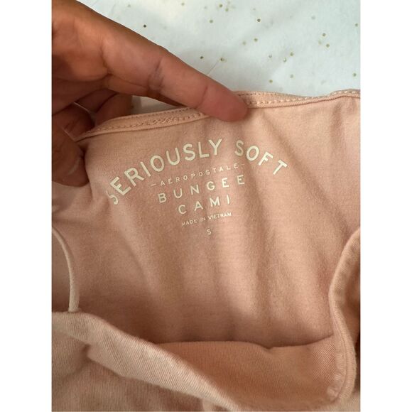Aeropostale Seriously Soft Bungee Cami Pink Crop Tank Top Women’s Size S - Picture 5 of 7